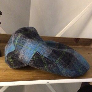 Blue and Green Plaid Flat Cap